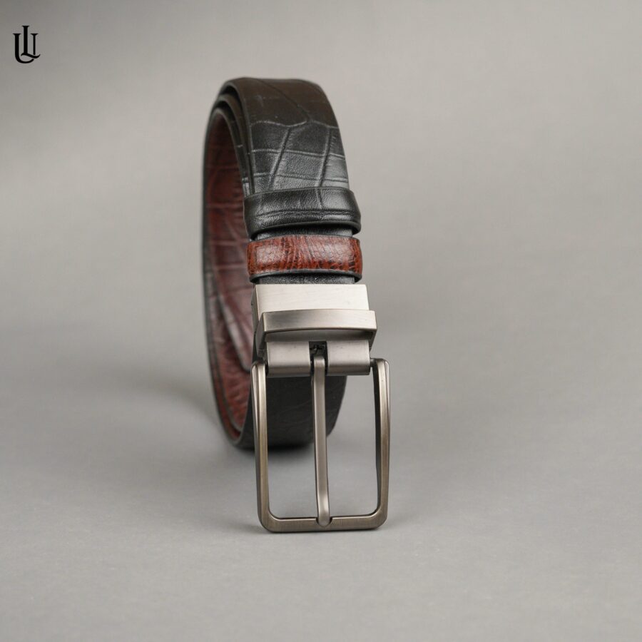 Axel Crocodile Pattern Belt - Dual Tone Moving Brockless