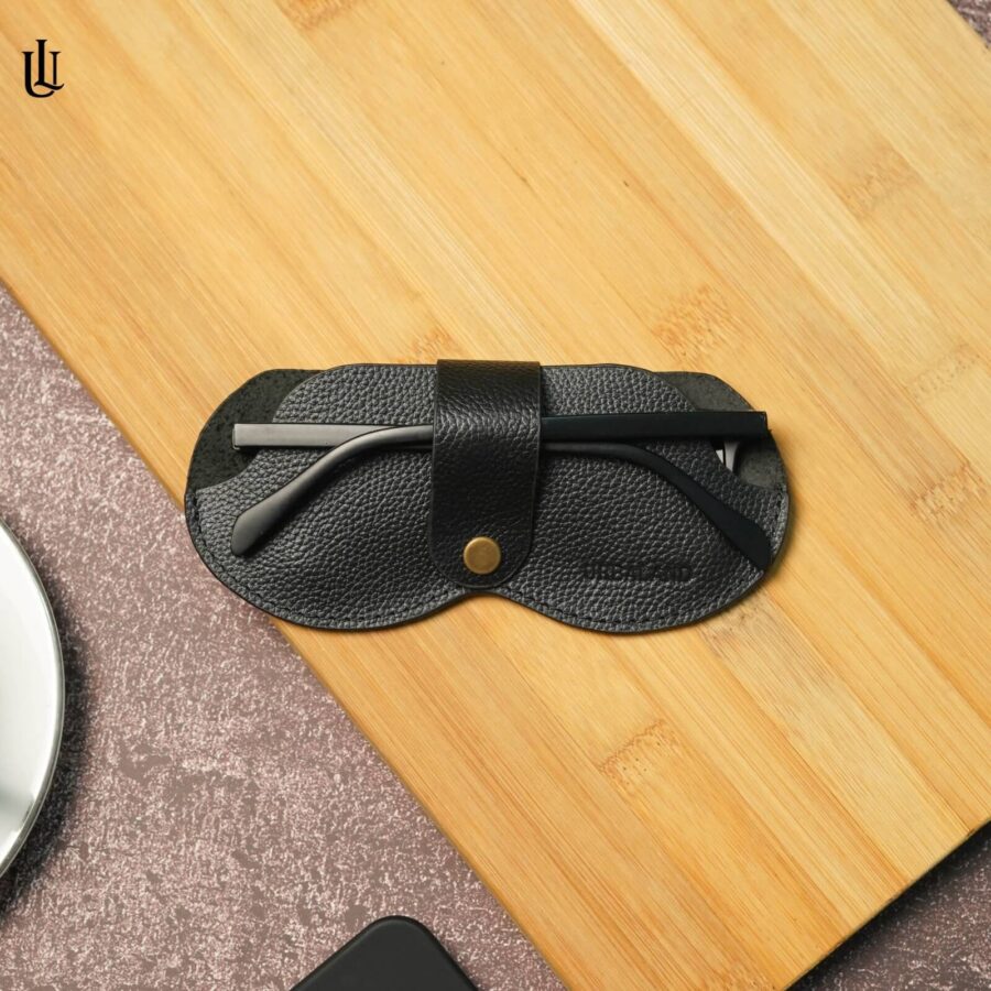 Demi Sunglass/Glass Leather Cover Black Grain